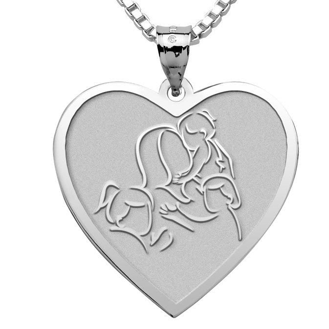 Mother with Three Daughters - Heart Pendant