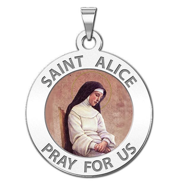 Saint Alice Round Religious Medal Color