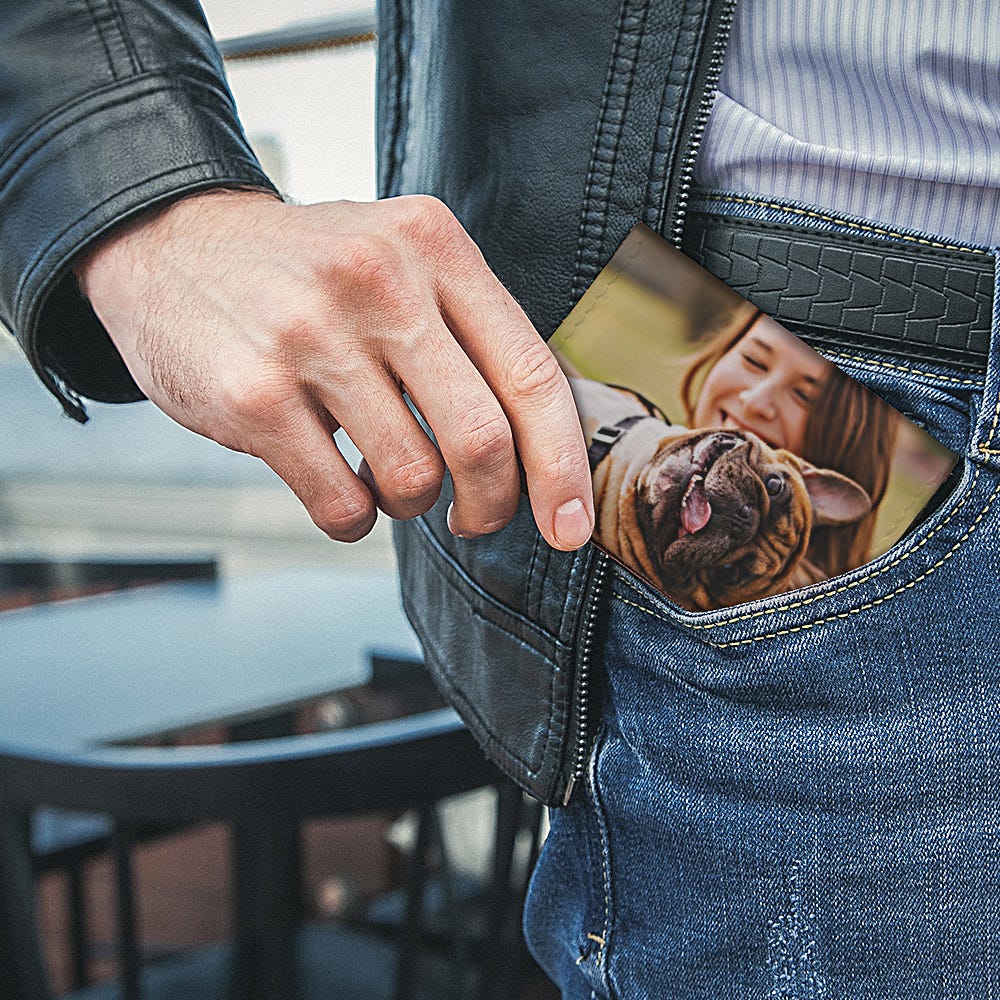 Genuine Leather Photo Laser Wallet