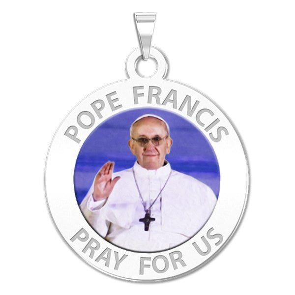 Pope Francis Religious Medal Round Color "EXCLUSIVE"