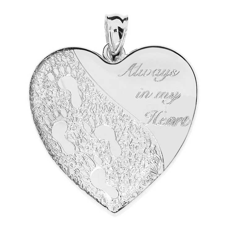 'Always in my Heart - Footprints' Cremation & Hair Photo Locket