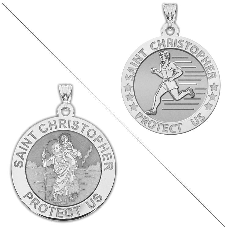 Men's Track & Field - Saint Christopher Doubledside Sports Religious Medal "EXCLUSIVE"