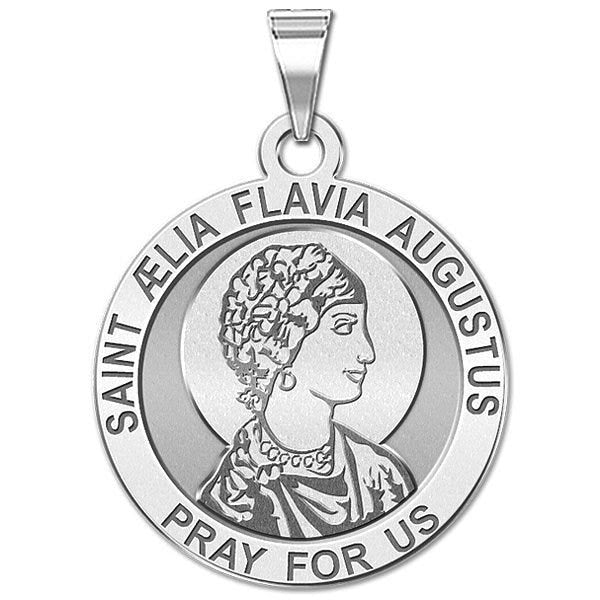 Saint Aelia Flavia Augustus Round Religous Medal  "EXCLUSIVE"
