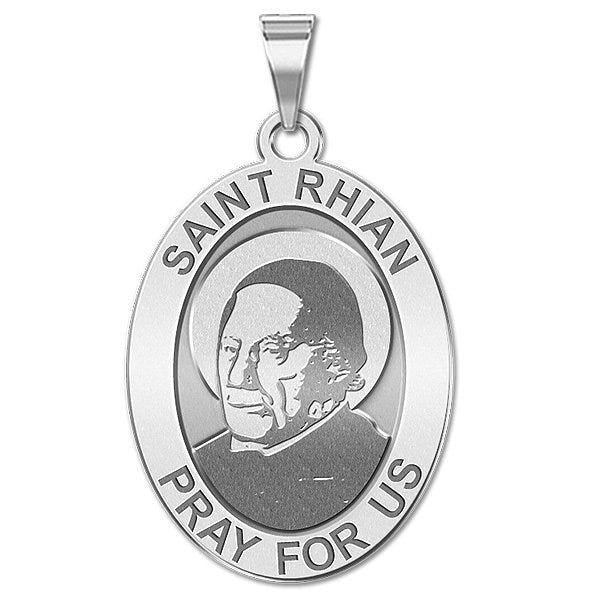 Saint Rhian - Oval Religious Medal "EXCLUSIVE"