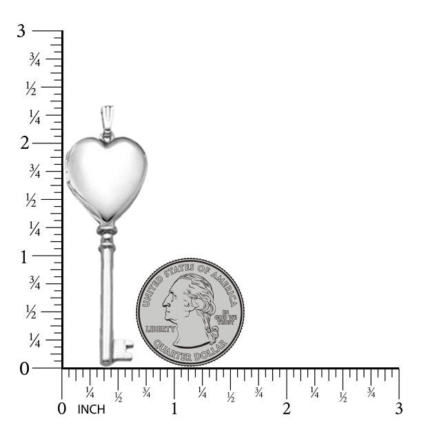 Silver Classic Key Heart Photo Locket
