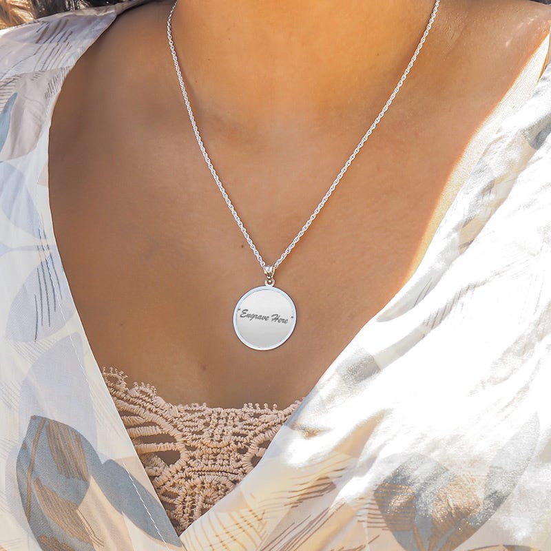 Round Engraved Pendant