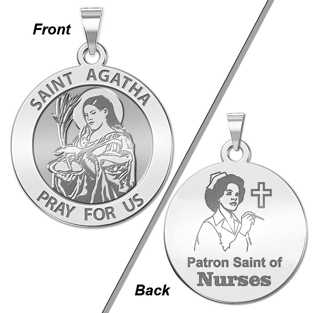 Saint Agatha "Nurse" Round Religious Medal
