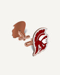 Pair of USC Color Enamel Trojan Head Cufflinks