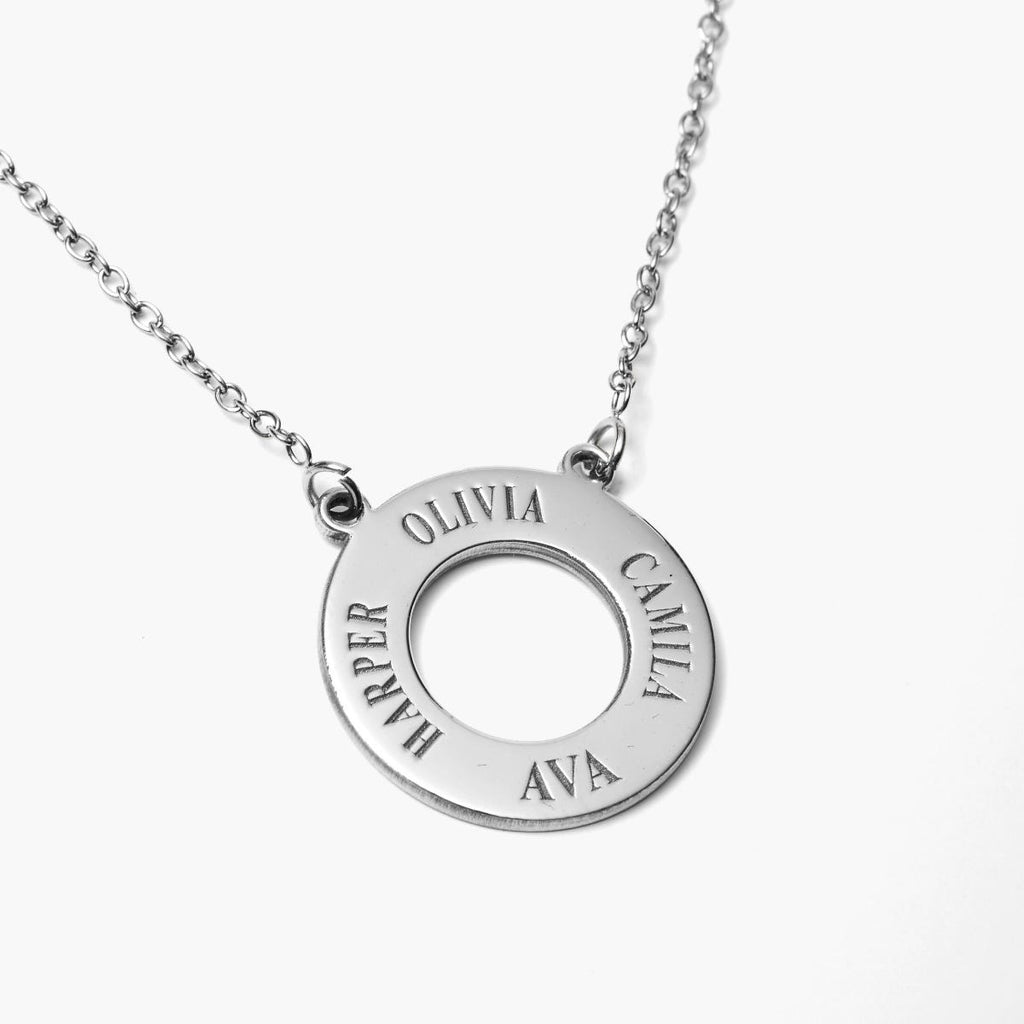 Personalized Mother's Disc with up to 4 Names & Chain Included