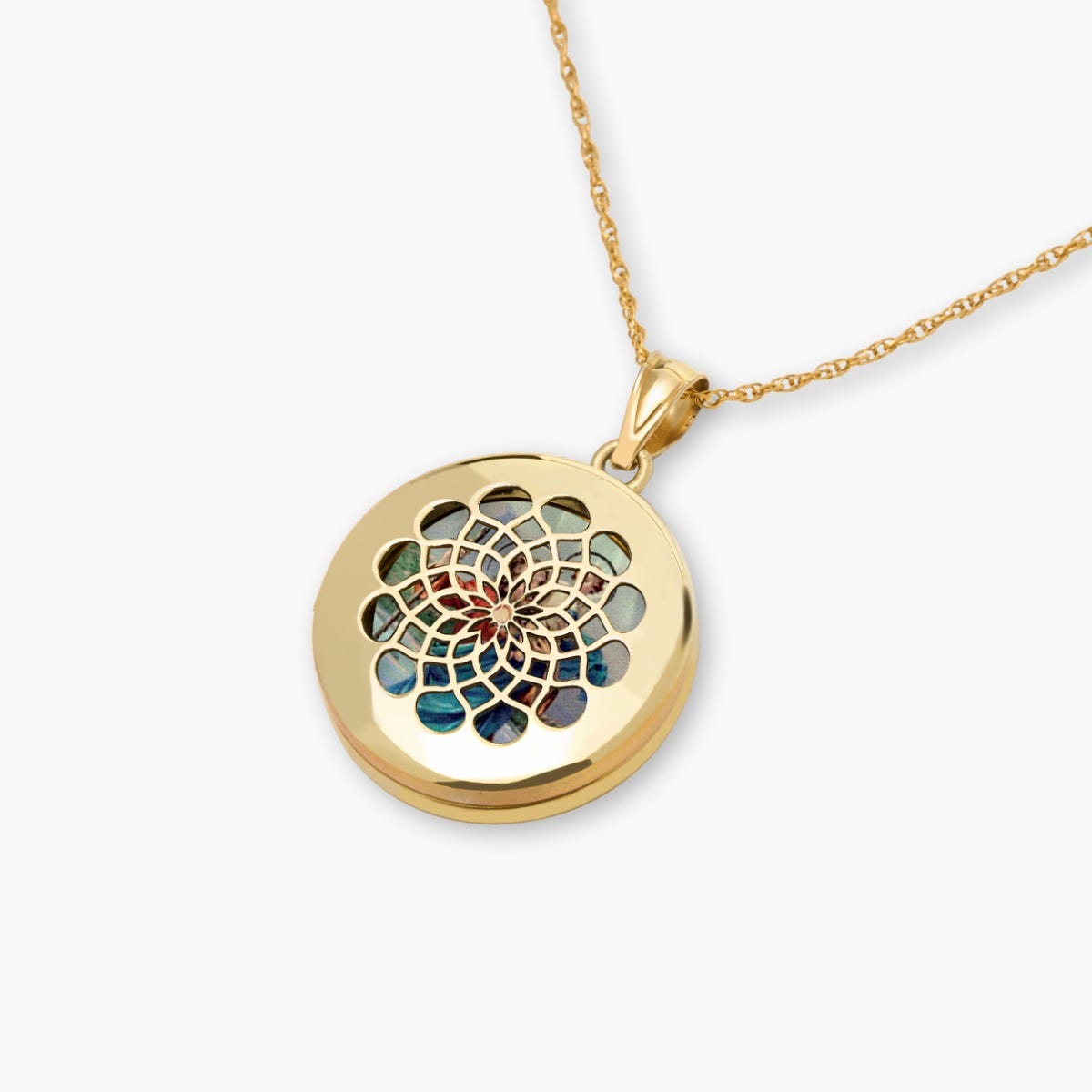 Saint Christopher Ornate Cut-out Round Locket