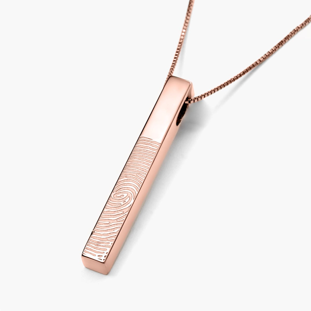 Personalized Fingerprint Vertical 3D Bar Necklace