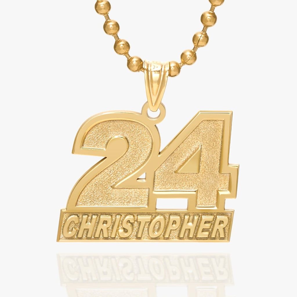 Personalized Racecar Number Pendant with Name
