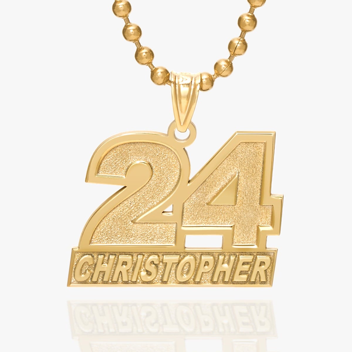 Personalized Racecar Number Pendant with Name