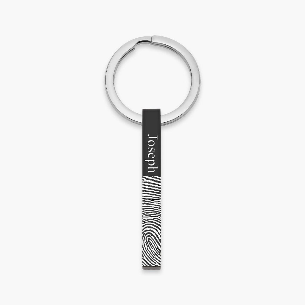 Personalized Fingerprint Vertical 3D Bar Keychain