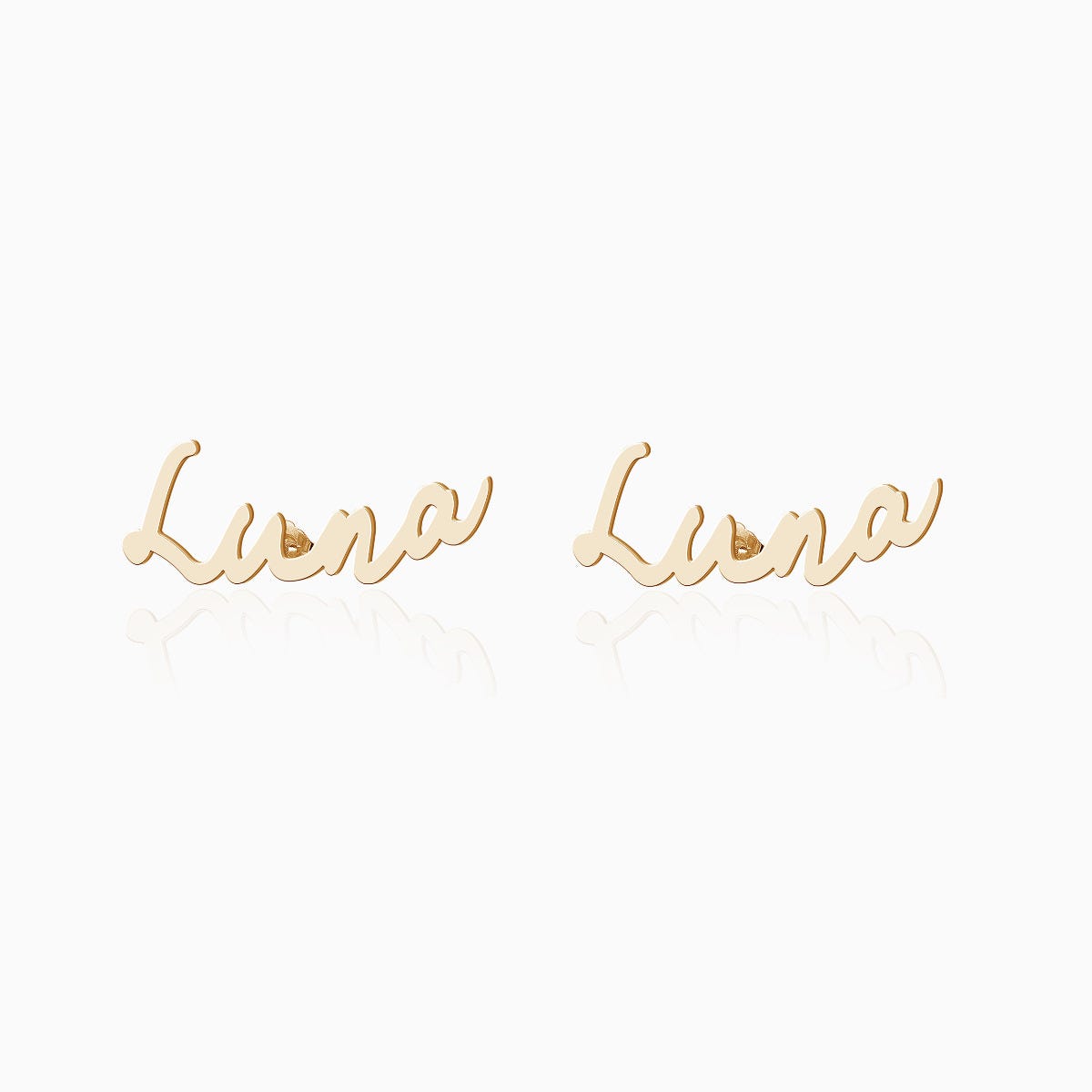 Pair Of Minimalist Script Name Earrings