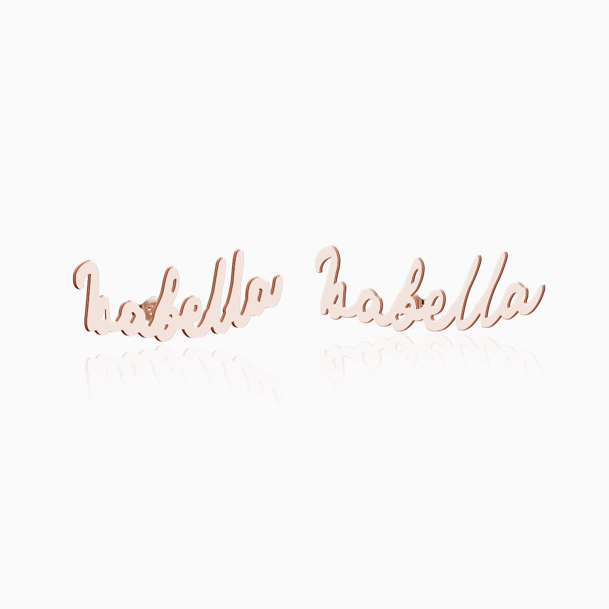 Pair Of Minimalist Script Name Earrings