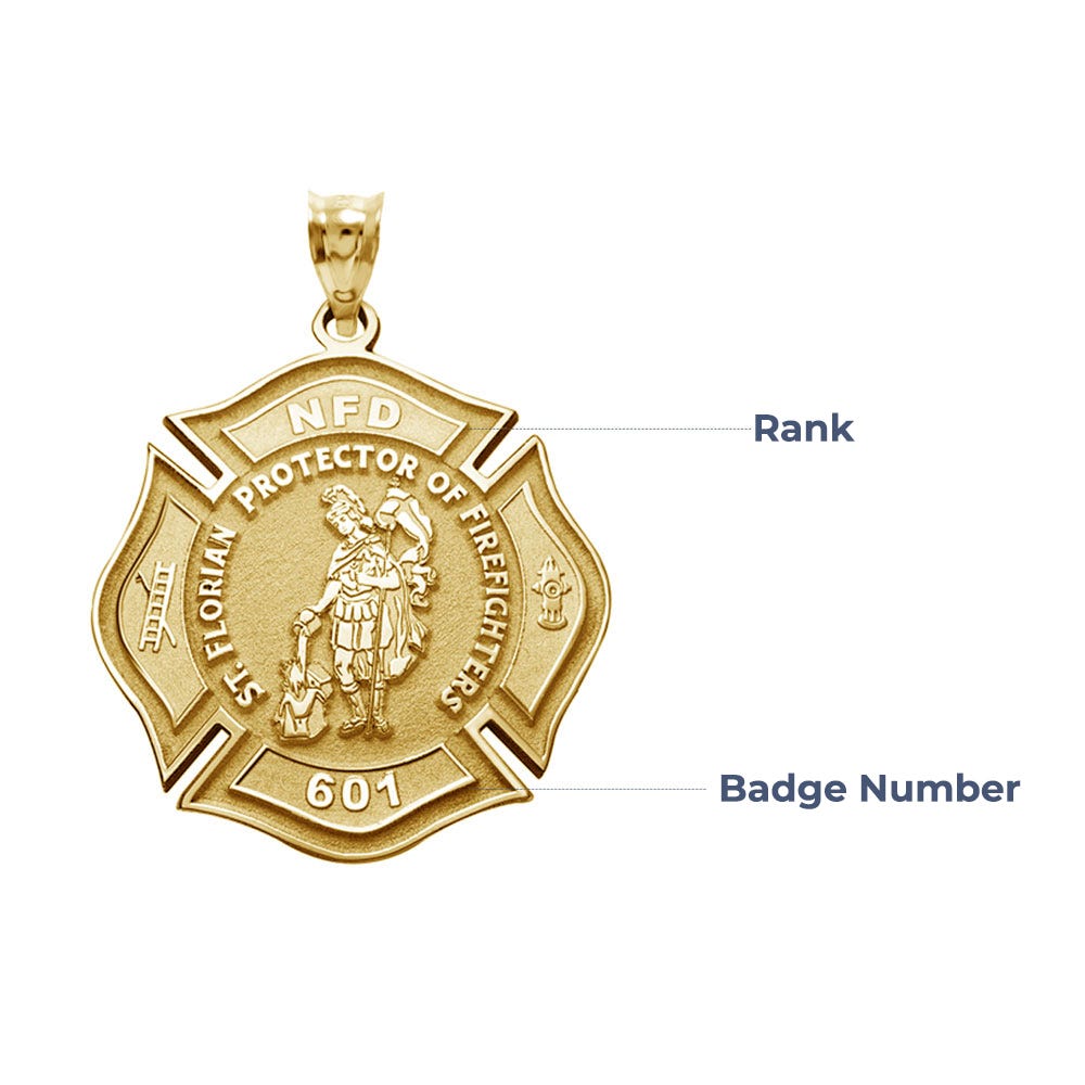 Customized Saint Florian Badge Religious Medal  "EXCLUSIVE"