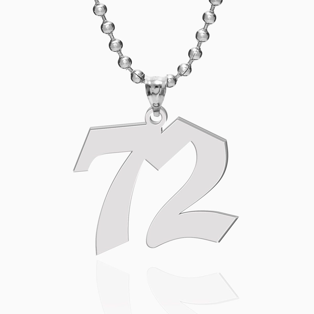 High Polished Number Charm or Pendant with 2 Digits