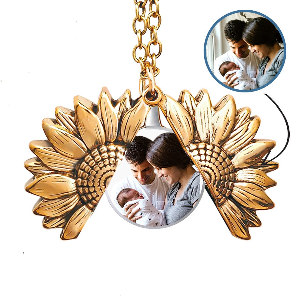 Exclusive Sunflower Photo Necklace & Chain