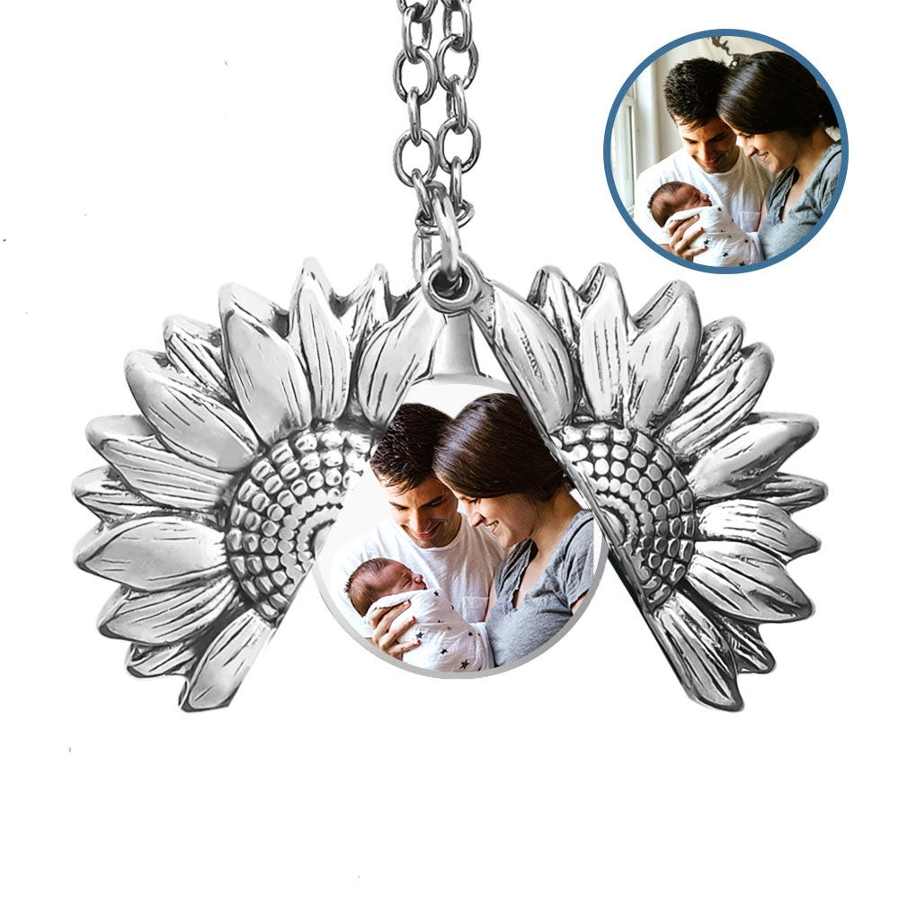 Exclusive Sunflower Photo Necklace & Chain