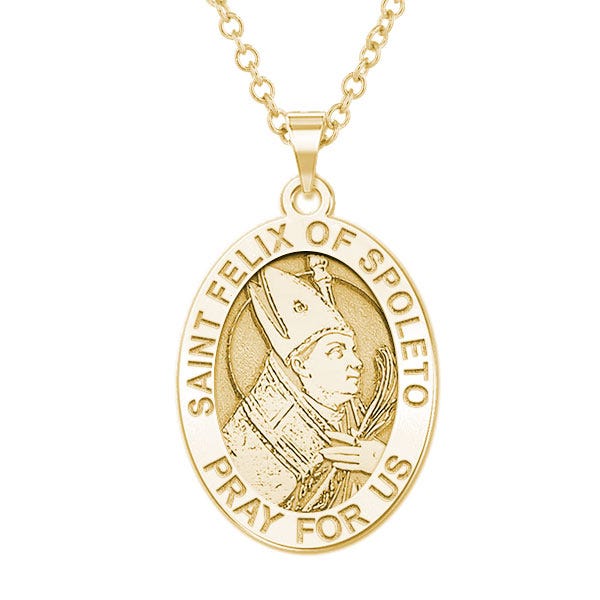 Saint Felix of Spoleto OVAL Religious Medal  "EXCLUSIVE"