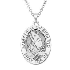 Saint Felix of Spoleto OVAL Religious Medal  "EXCLUSIVE"