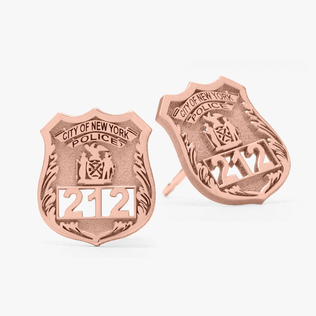 Personalized Police Badge Earrings with Your Number & Department