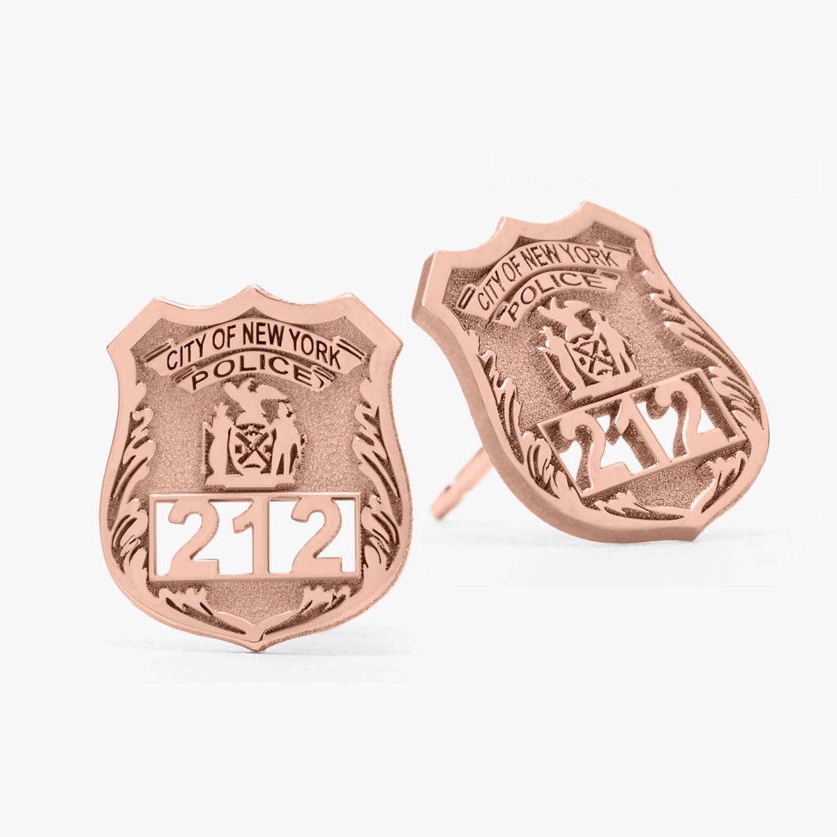 Personalized Police Badge Earrings with Your Number & Department
