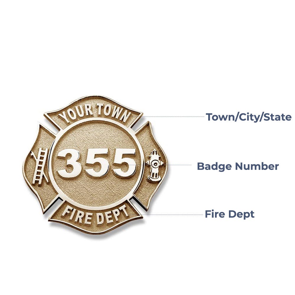 Personalized Fire Badge Earrings with Your Number & Department
