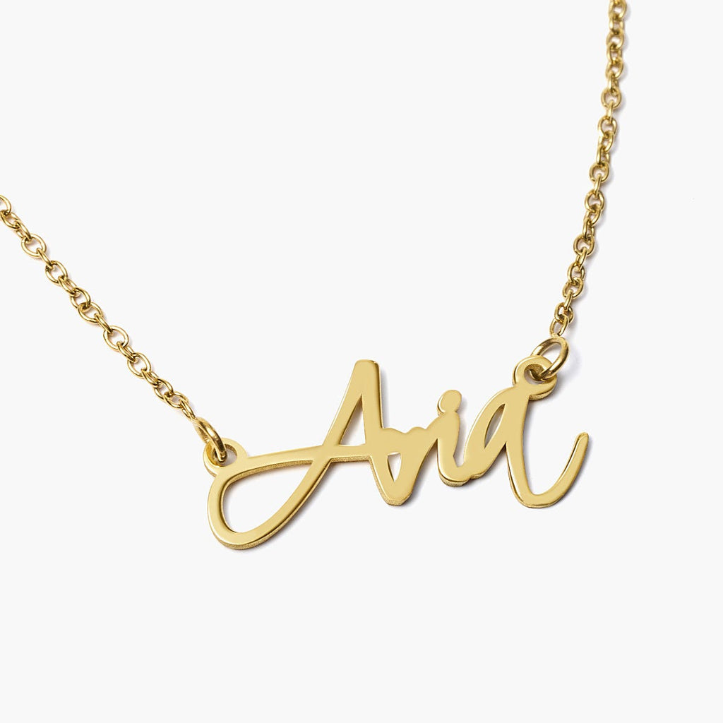 Dainty Script Name Necklace with chain