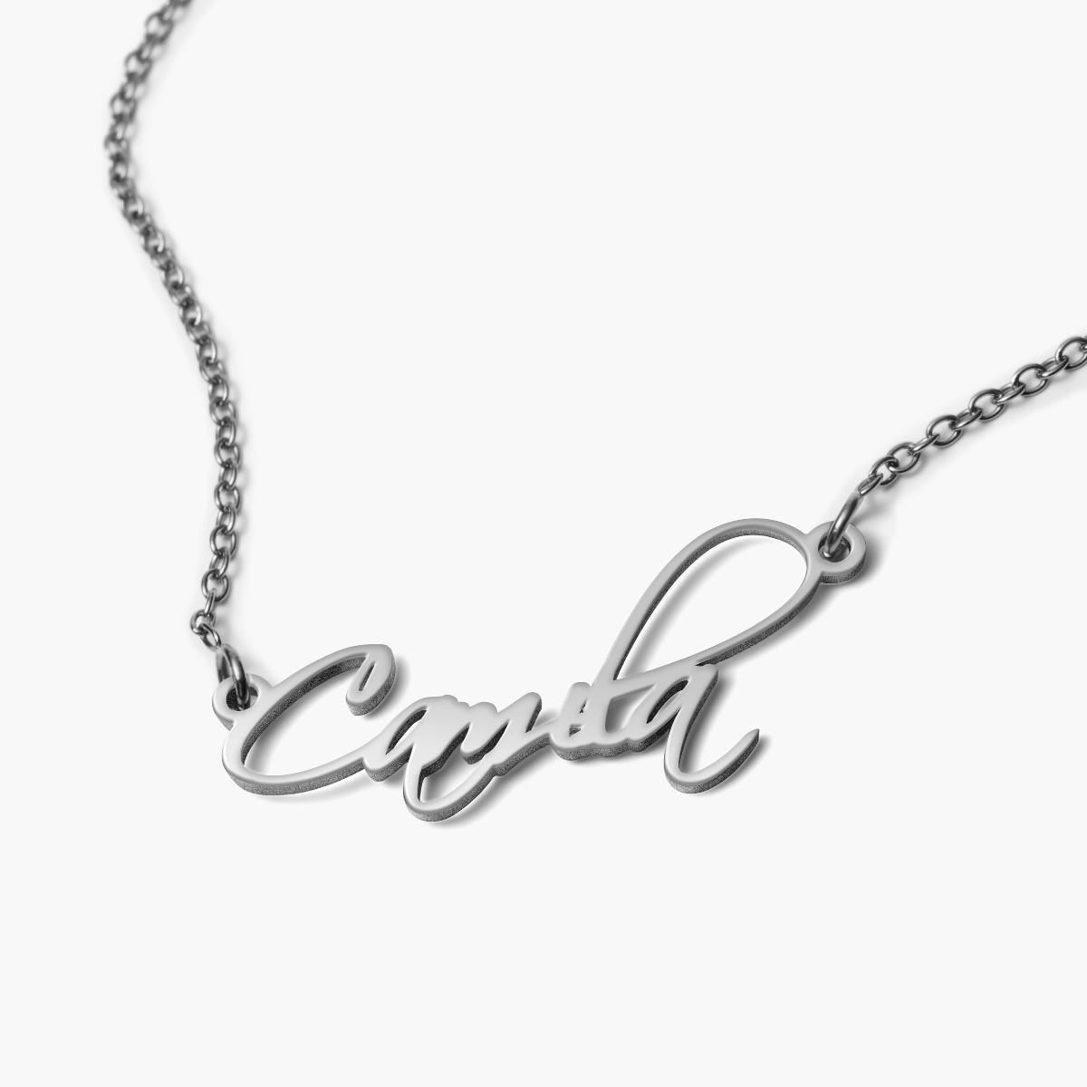 Dainty Script Name Necklace with chain