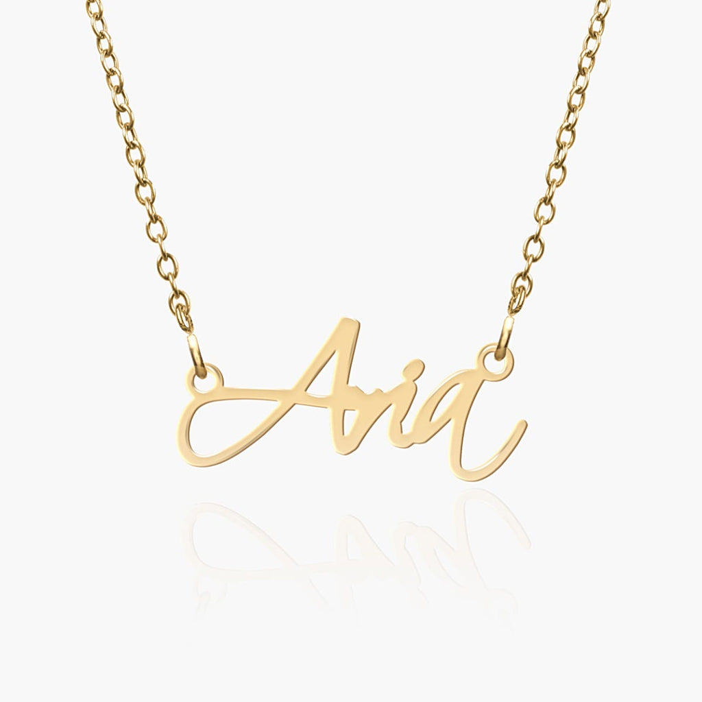 Dainty Script Name Necklace with chain