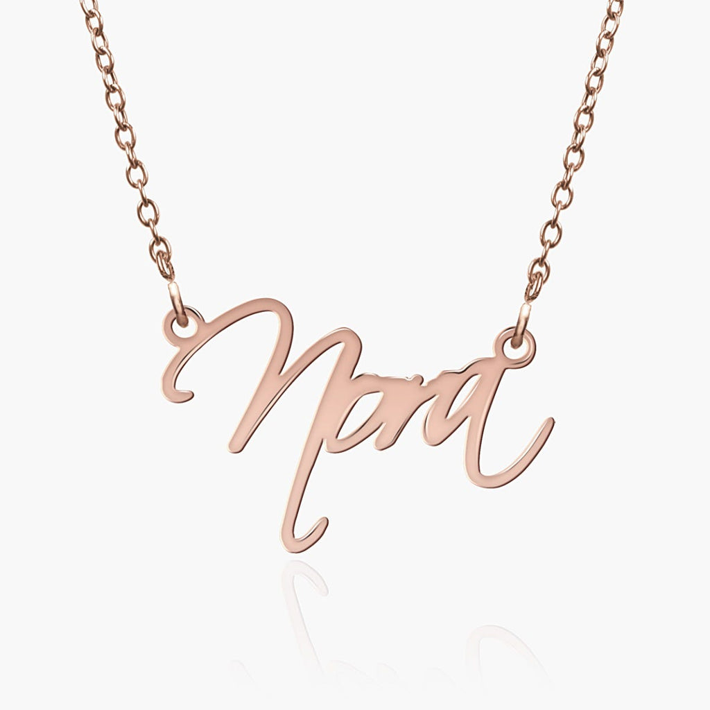 Dainty Script Name Necklace with chain