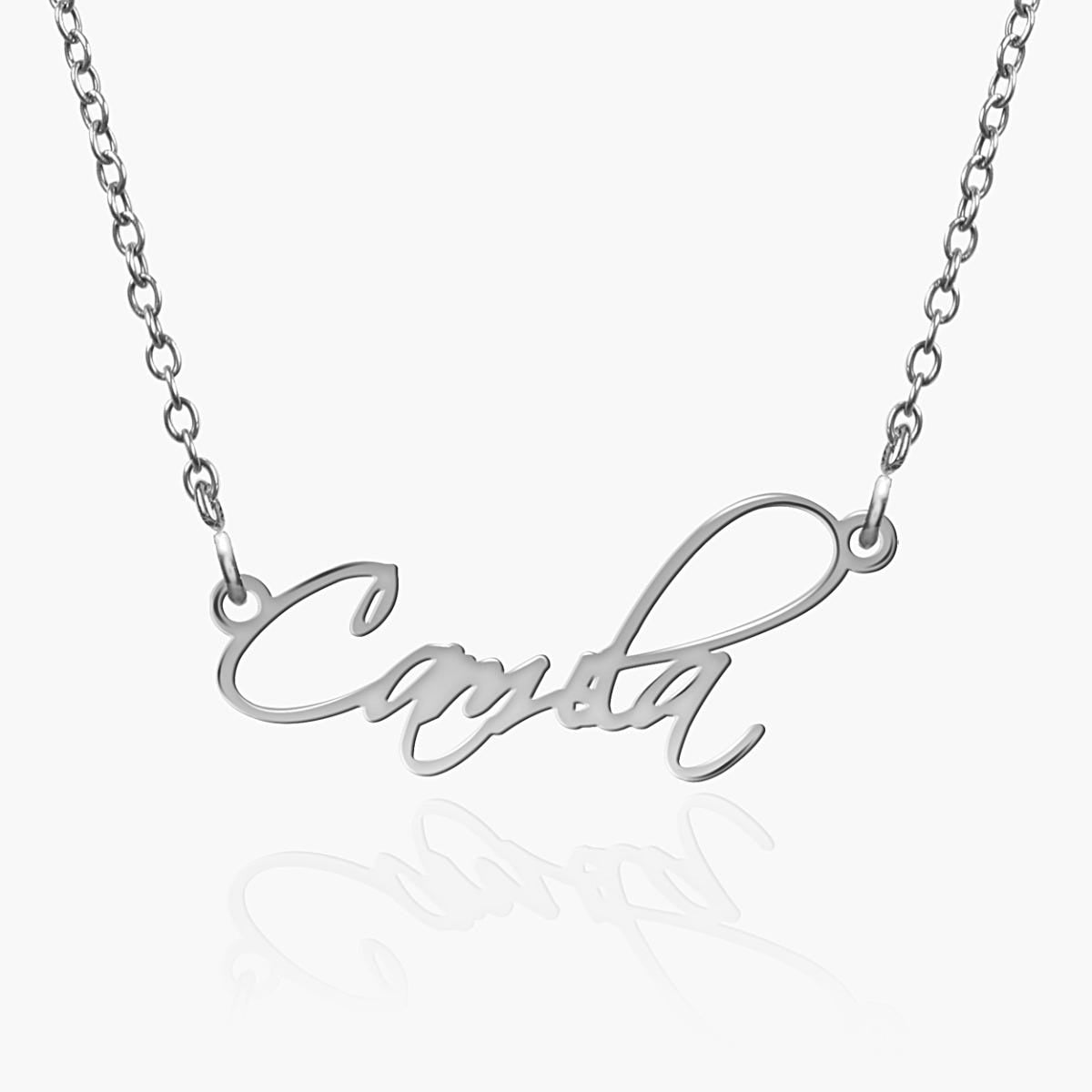 Dainty Script Name Necklace with chain