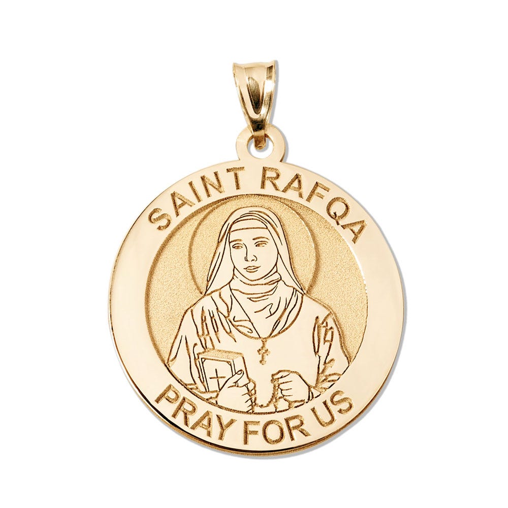 Saint Rafqa Round Religious Medal "EXCLUSIVE"