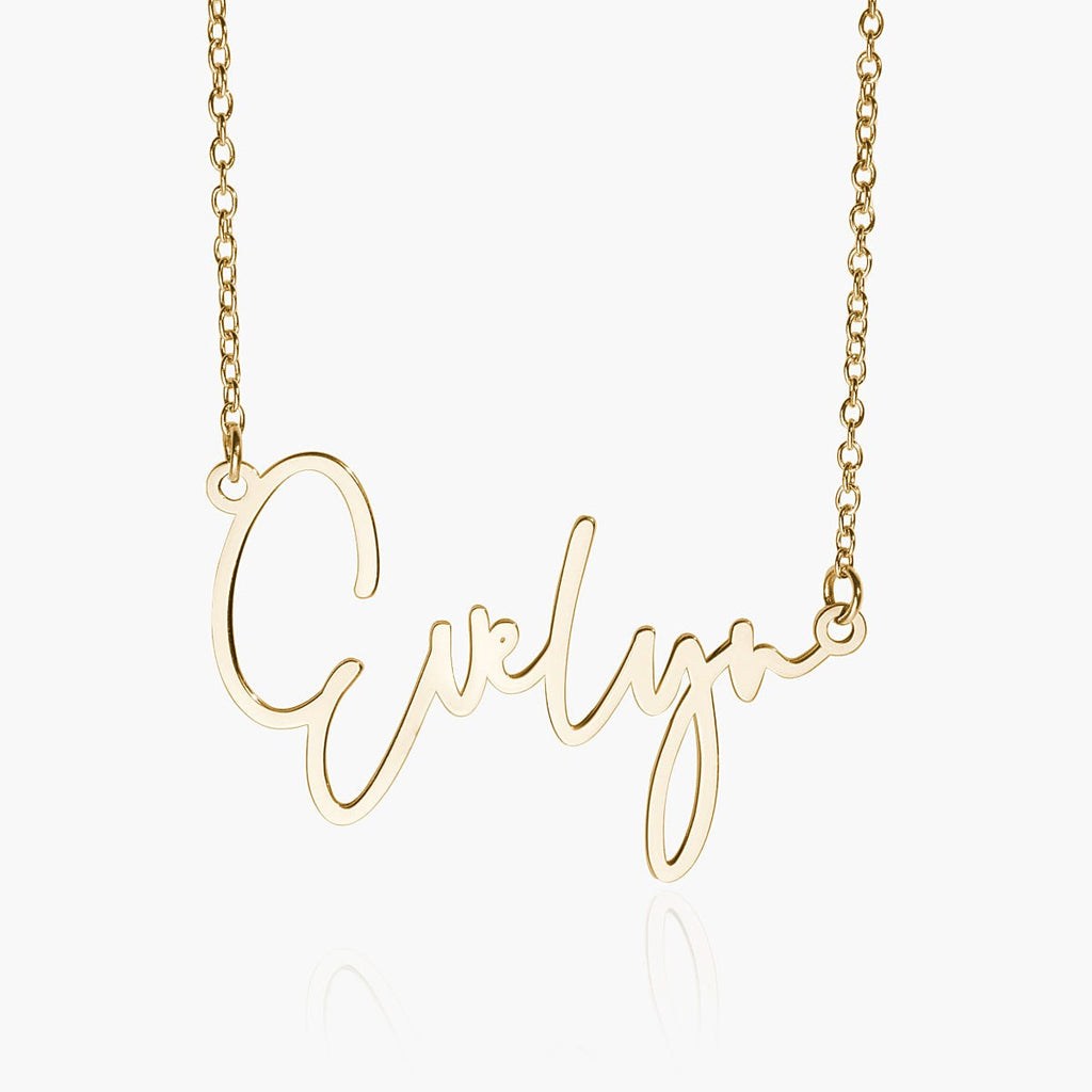 Modern Script Name Necklace with Chain Included
