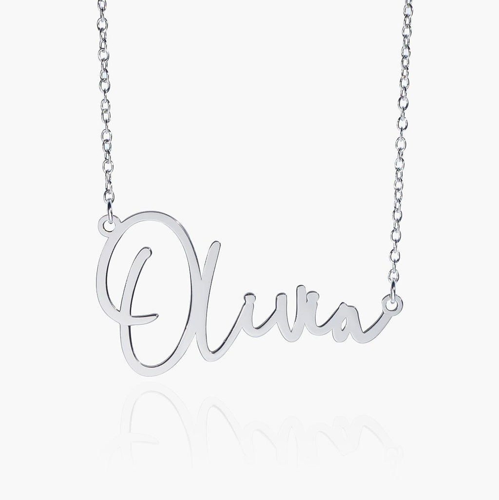 Modern Script Name Necklace with Chain Included