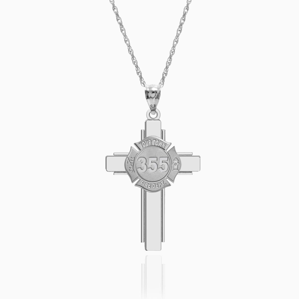 Personalized Firefighter Fire Badge Cross