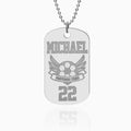 Stainless Steel Personalized Name, Number and Your Team Logo Dog Tag with Chain