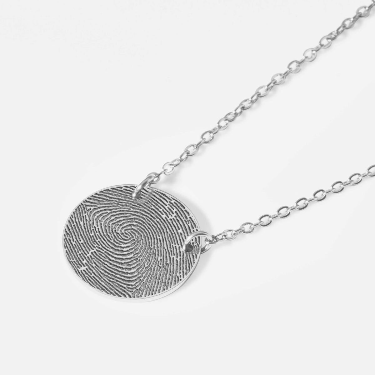 Custom Fingerprint Stainless Steel Round Necklace