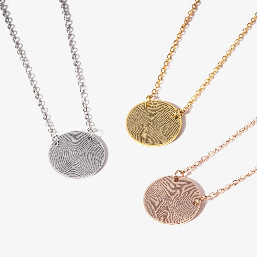 Custom Fingerprint Stainless Steel Round Necklace