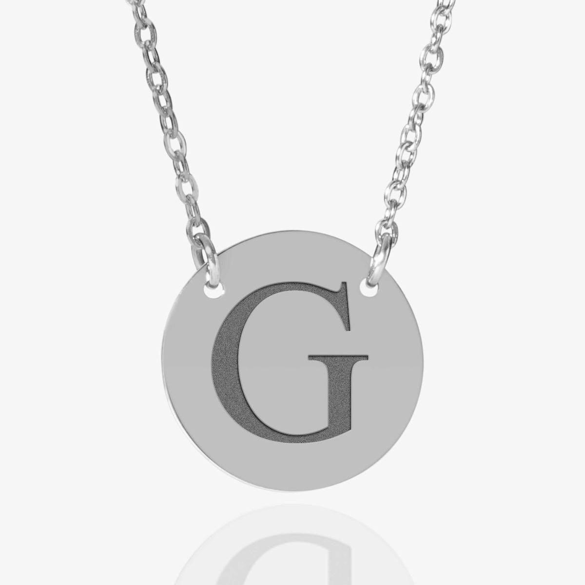 Custom Initial Stainless Steel Round Necklace