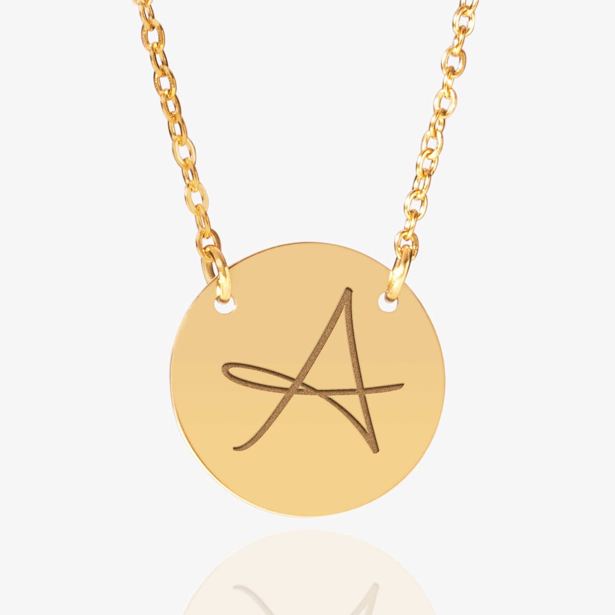 Custom Initial Stainless Steel Round Necklace