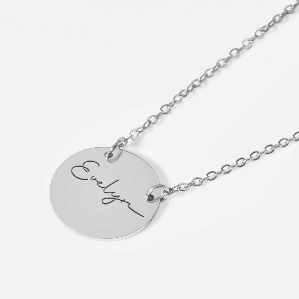 Custom Name Stainless Steel Round Necklace