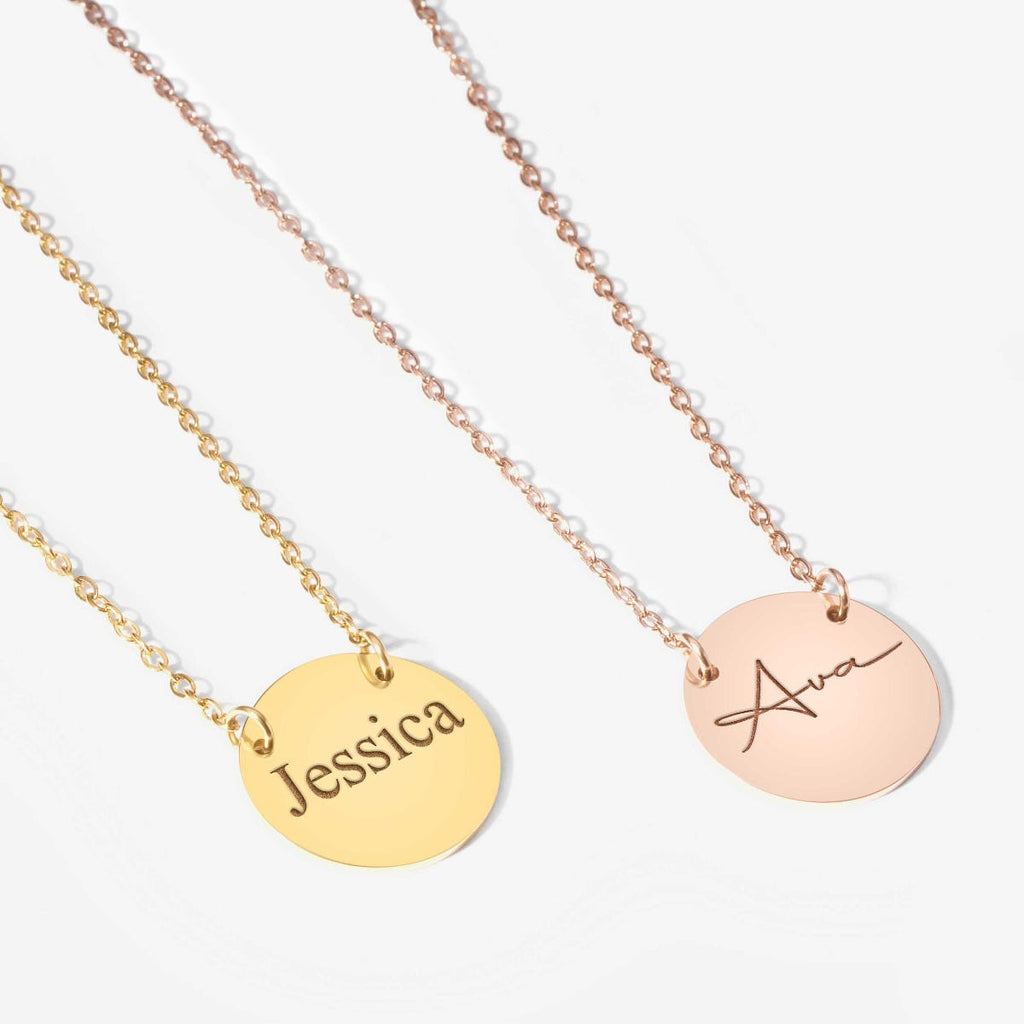 Custom Name Stainless Steel Round Necklace
