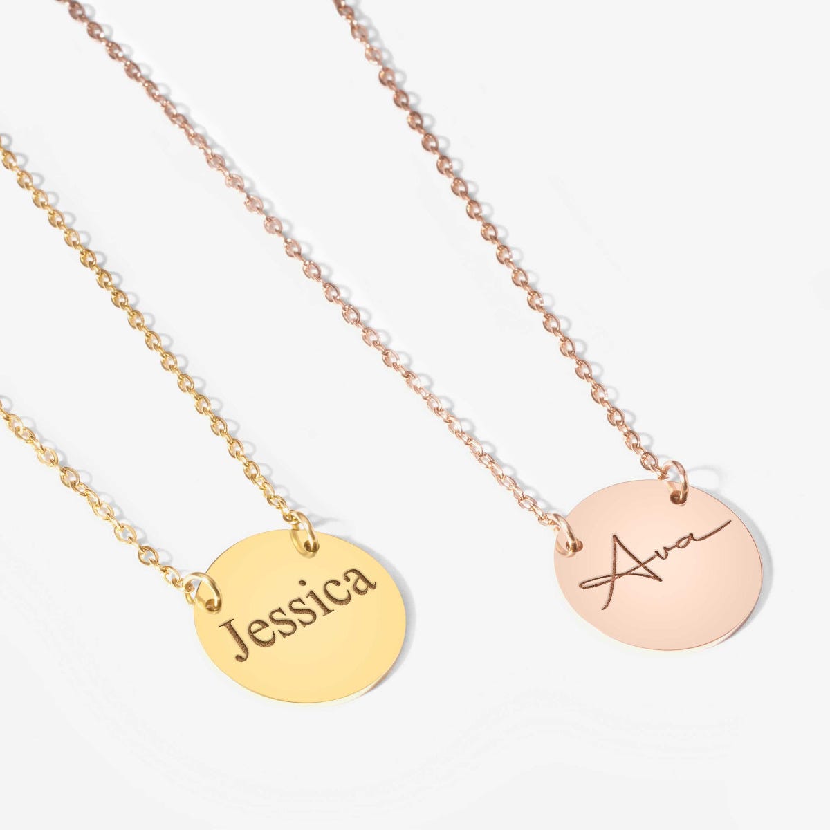 Custom Name Stainless Steel Round Necklace