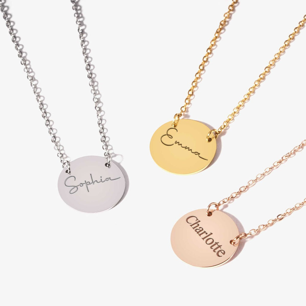 Custom Name Stainless Steel Round Necklace