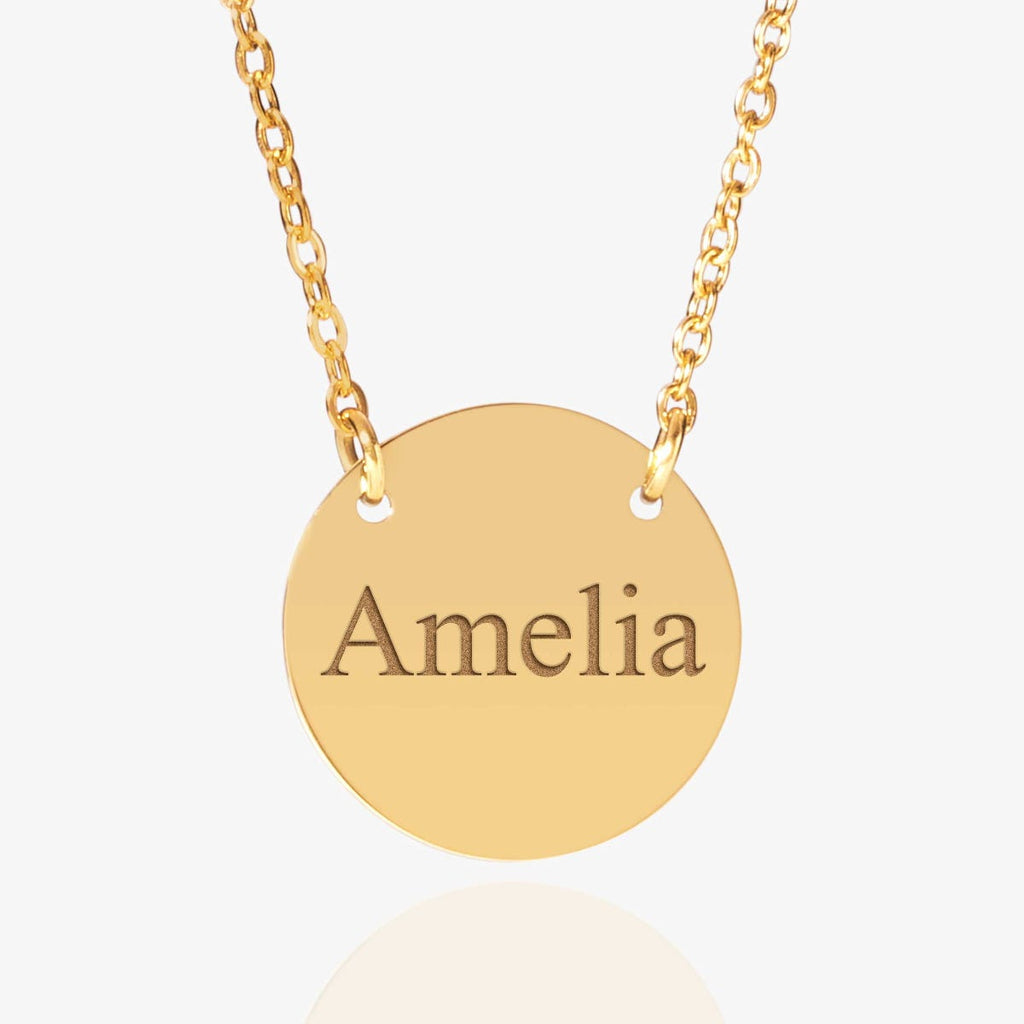 Custom Name Stainless Steel Round Necklace