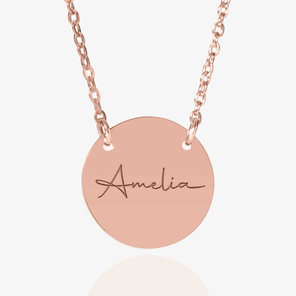 Custom Name Stainless Steel Round Necklace