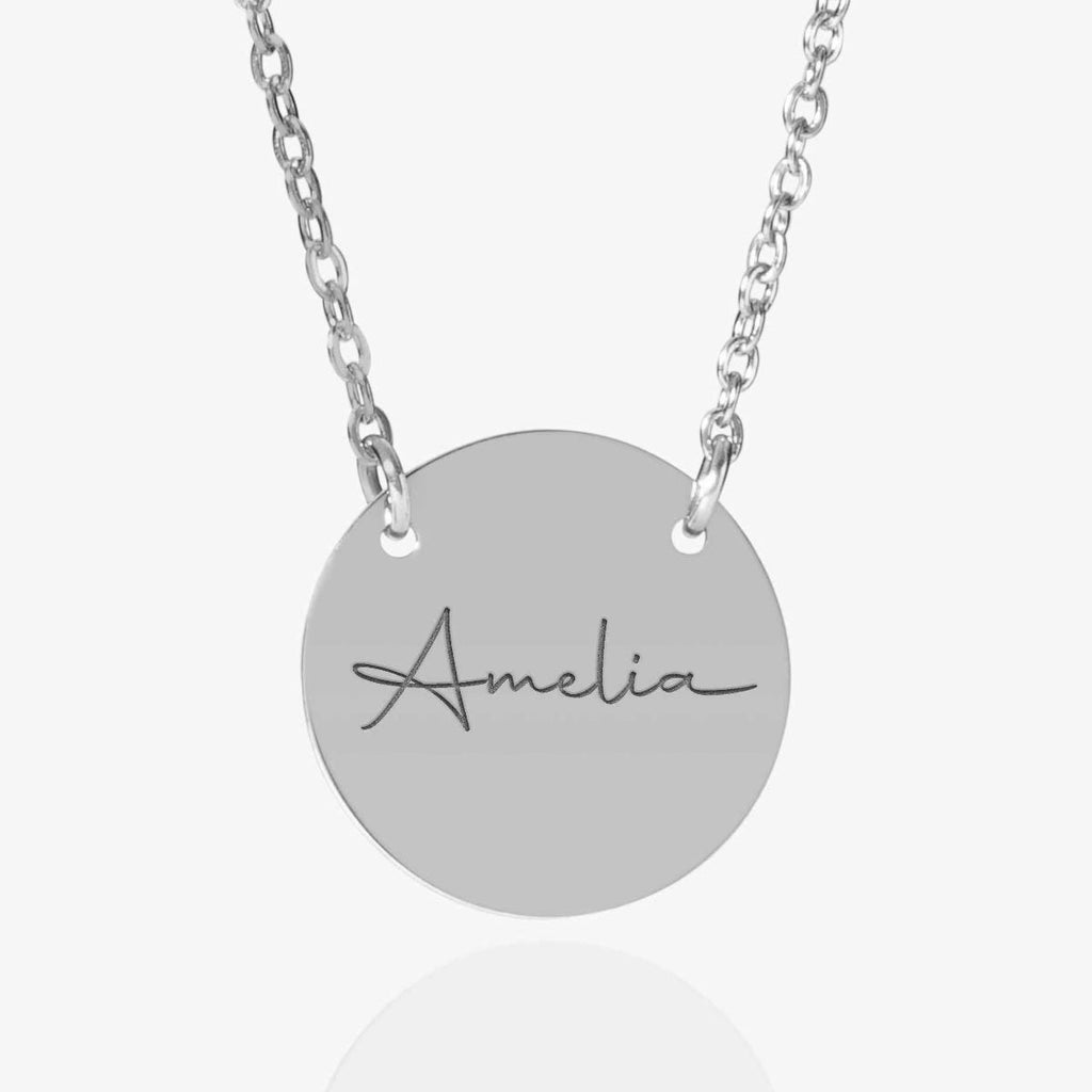 Custom Name Stainless Steel Round Necklace